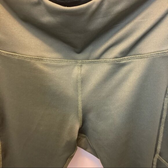 INNER FIRE Sz 12 Green Black Mesh Leggings w/ Pockets - Picture 5 of 8